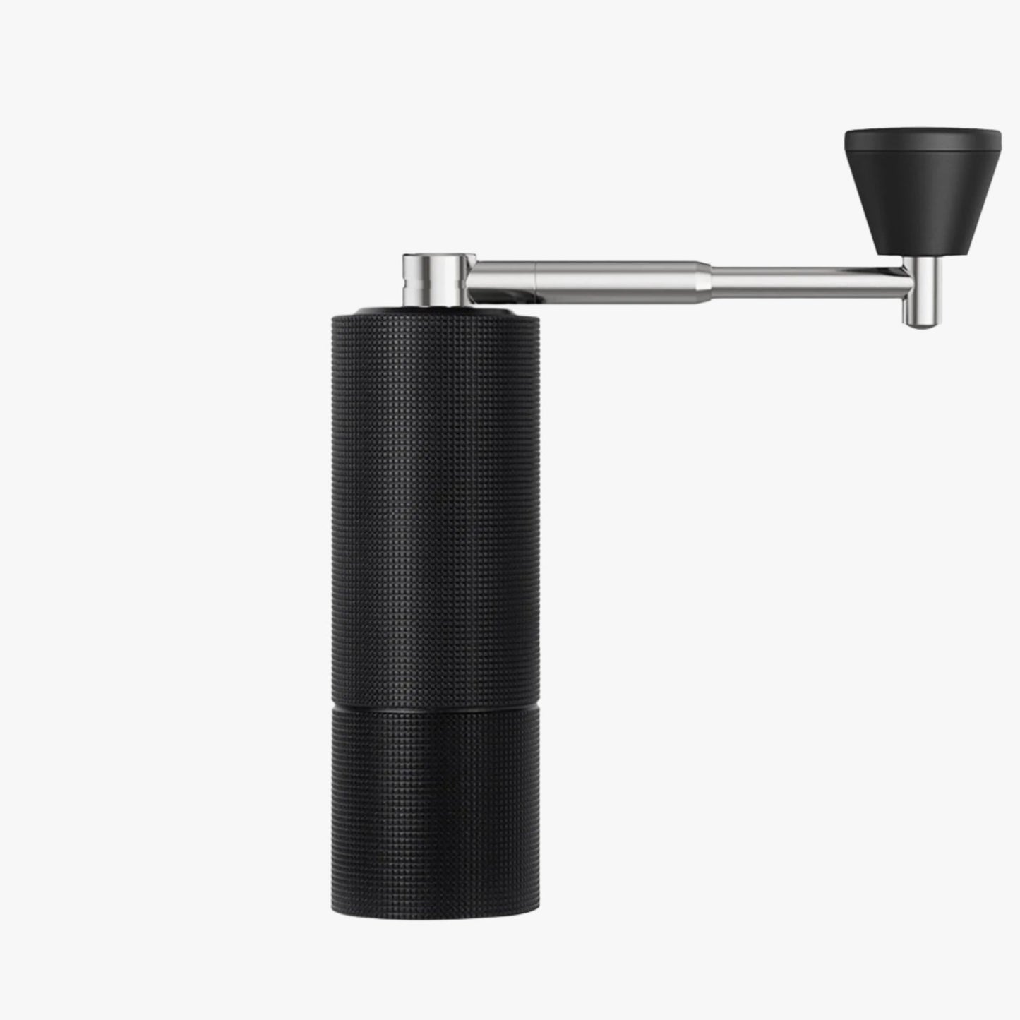 Timemore C3S Pro koffiemolen in zwart met metalen hendel, ontworpen voor consistente maling van espresso tot French press koffie.