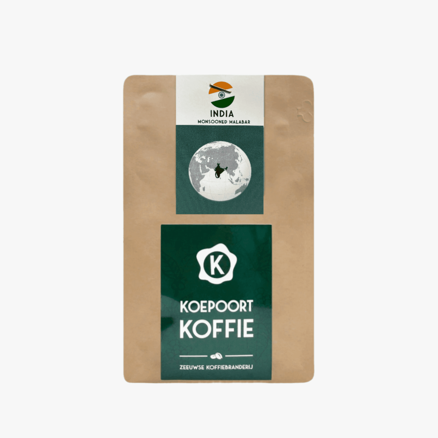 Monsooned Malabar koffiebonen van Koepoort Koffie met Indiase herkomst, ideaal voor liefhebbers van Tanzania Aranga Arusha Peaberry smaken.