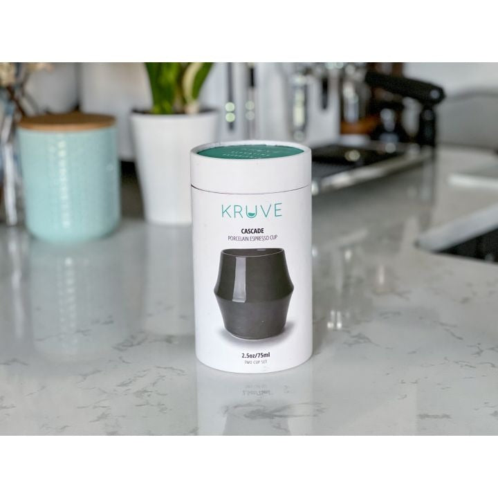 KRUVE - Cascade Espresso Double Walled Porcelain - Set van 2 (Wit/Zwart) Kruve