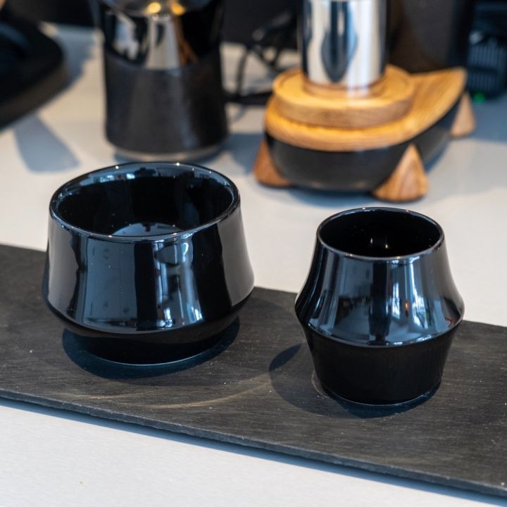 KRUVE - Cascade Espresso Double Walled Porcelain - Set van 2 (Wit/Zwart) Kruve