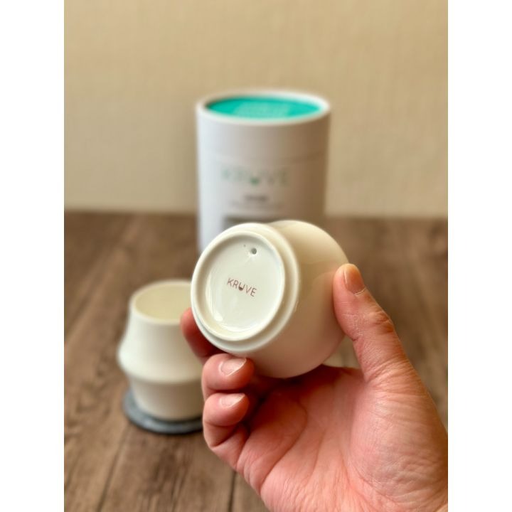 KRUVE - Cascade Espresso Double Walled Porcelain - Set van 2 (Wit/Zwart) Kruve