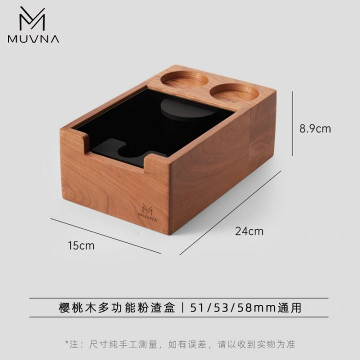 MUVNA - Multifunctionele klopbox + voet 58MM - Walnoot Koffie Kenner