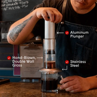 AeroPress Premium Glazen Koffiepers Koffie Kenner