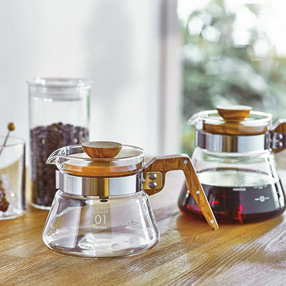Hario Coffee Server met Olijfhouten Handgreep Koffie Kenner