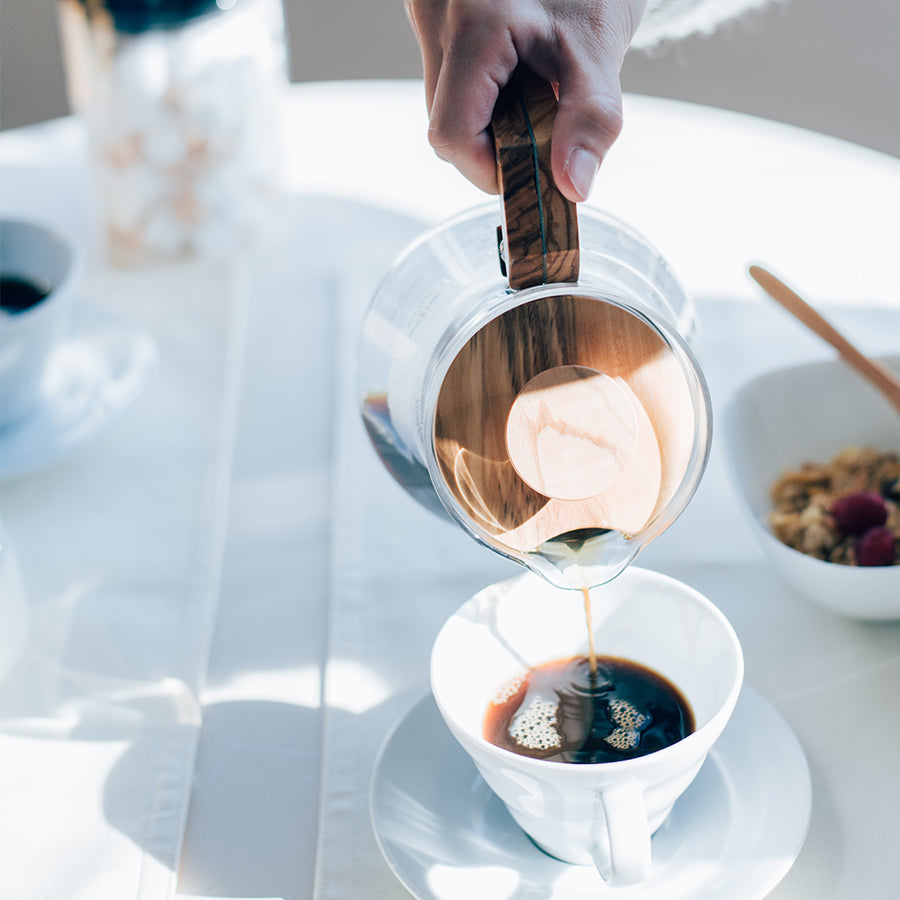 Hario Coffee Server met Olijfhouten Handgreep Koffie Kenner