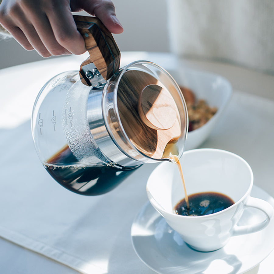 Hario Coffee Server met Olijfhouten Handgreep Koffie Kenner