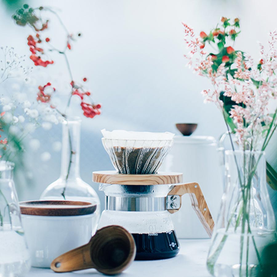 Hario Coffee Server met Olijfhouten Handgreep Koffie Kenner