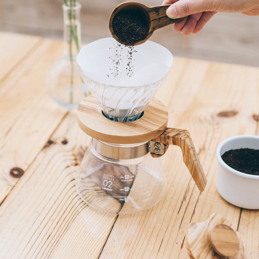 Hario Coffee Server met Olijfhouten Handgreep Koffie Kenner