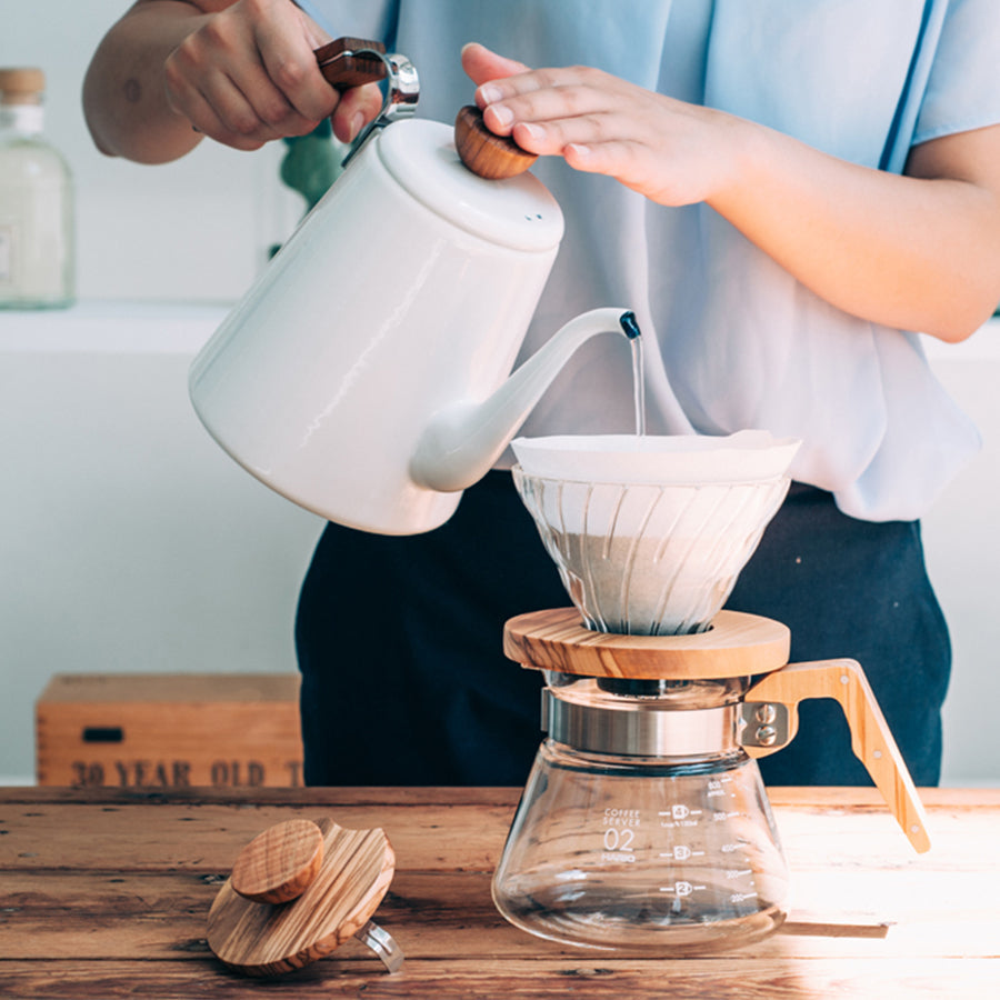 Hario Coffee Server met Olijfhouten Handgreep Koffie Kenner