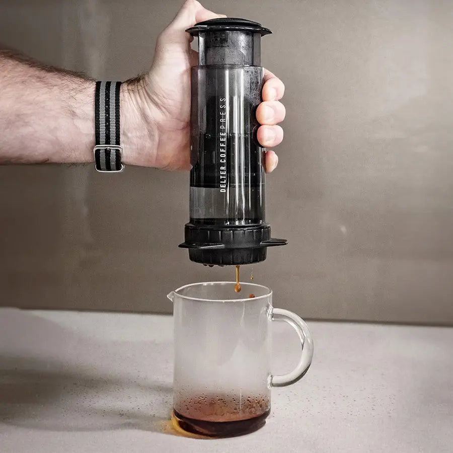 Delter Coffee Press Koffiepers Jet‑Seal Grijs (Limited Edition)