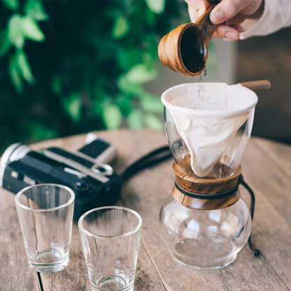 Hario Drip Pot 480ml Olijfhout Koffie Kenner