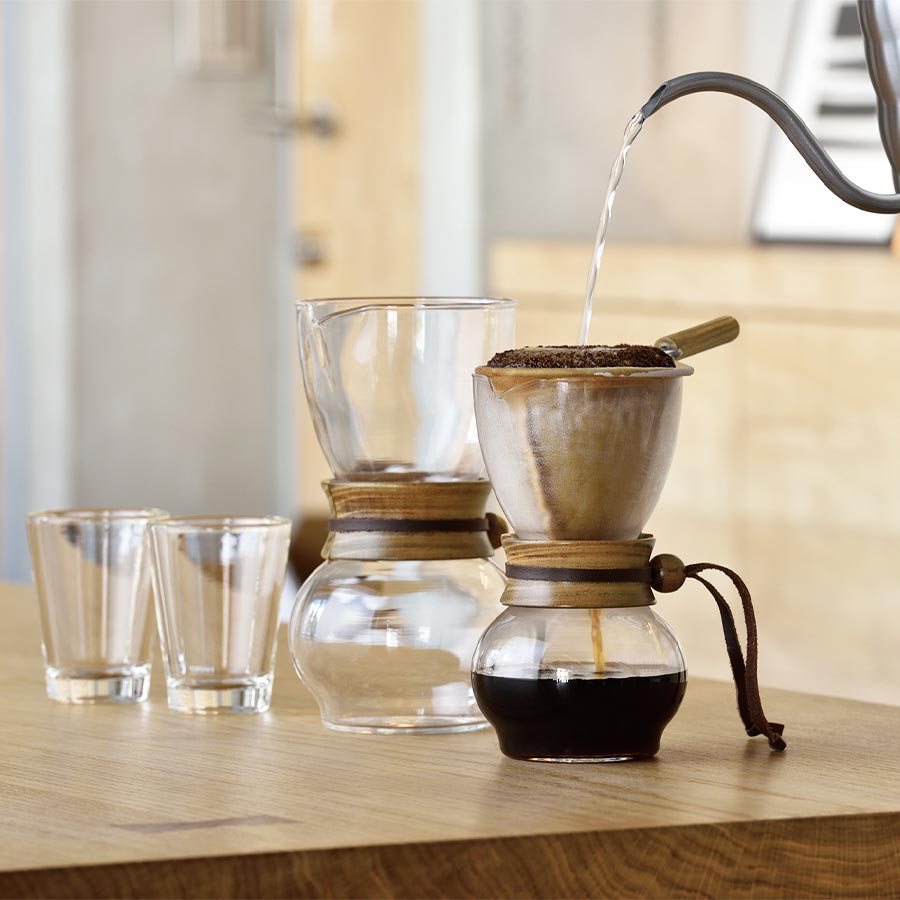 Hario Drip Pot 480ml Olijfhout Koffie Kenner