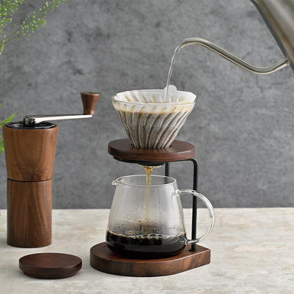Hario V60 Glazen Dripper Walnoot HARIO