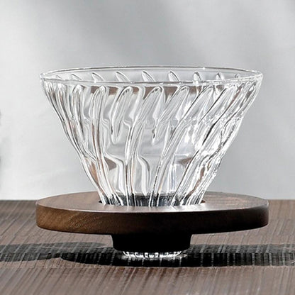 Hario V60 Glazen Dripper Walnoot HARIO