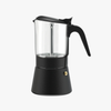 Joy Resolve - Transparante Moka/Mocha Pot van helder glas, zwart - 240 ml Koffie Kenner
