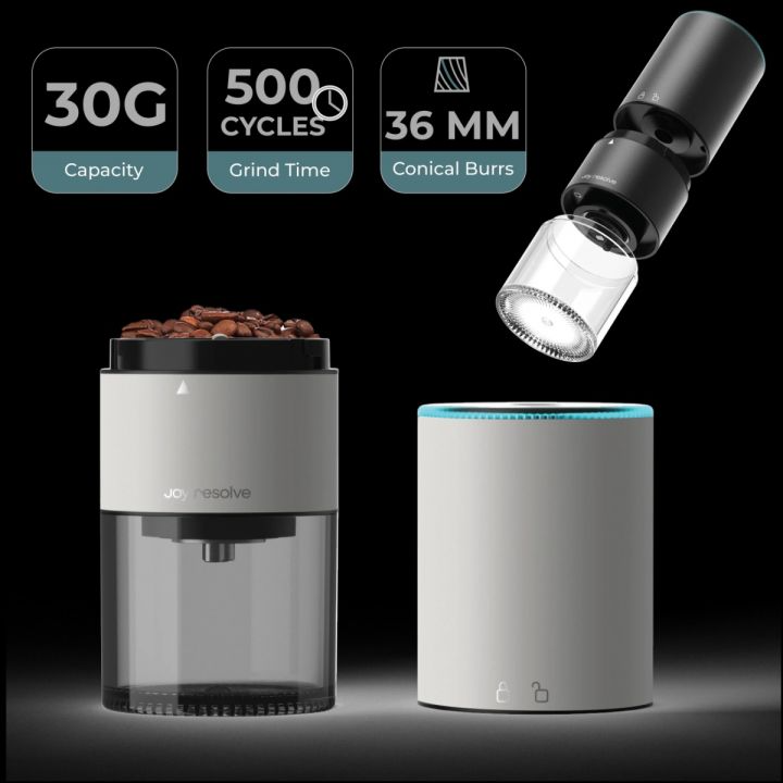 Joy Resolve Groove Koffiemolen Wit Koffie Kenner