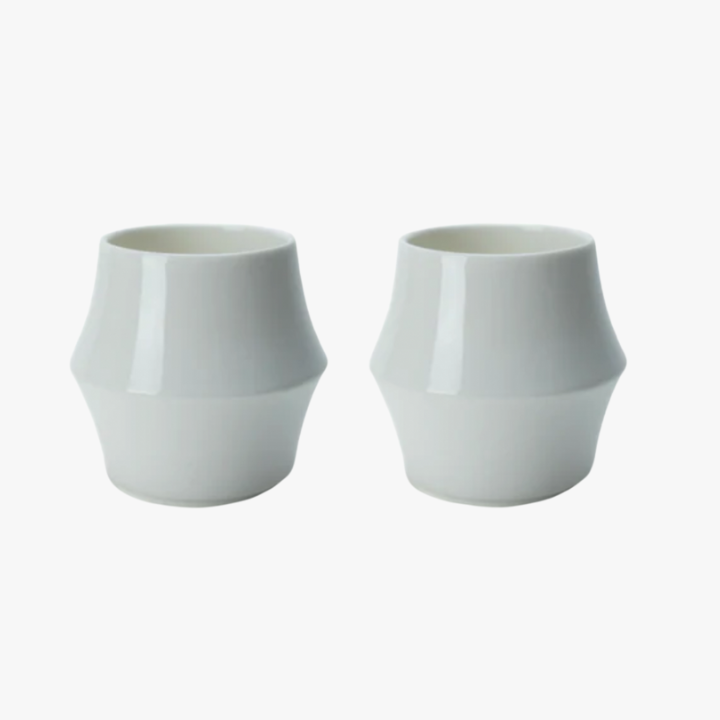 KRUVE - Cascade Espresso Double Walled Porcelain - Set van 2 (Wit/Zwart) Kruve