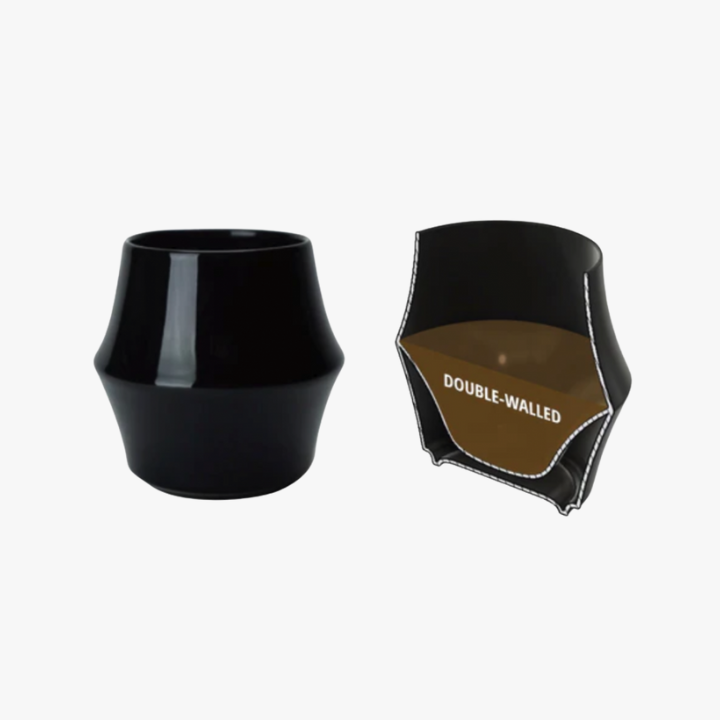 KRUVE - Cascade Espresso Double Walled Porcelain - Set van 2 (Wit/Zwart) Kruve