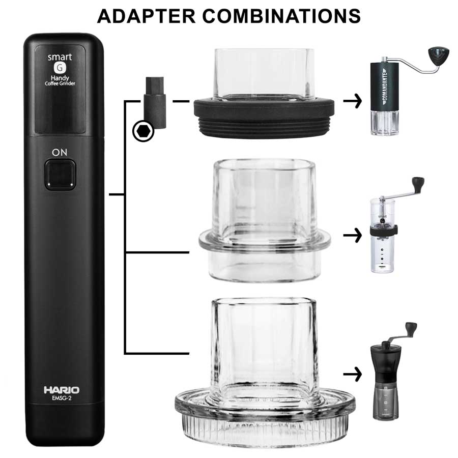 Hario mobiele molenstok Comandante-adapter Koffie Kenner