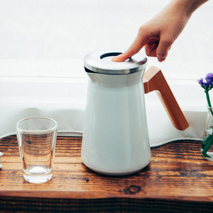 Hario Witte Stainless Thermal Pot Koffie Kenner