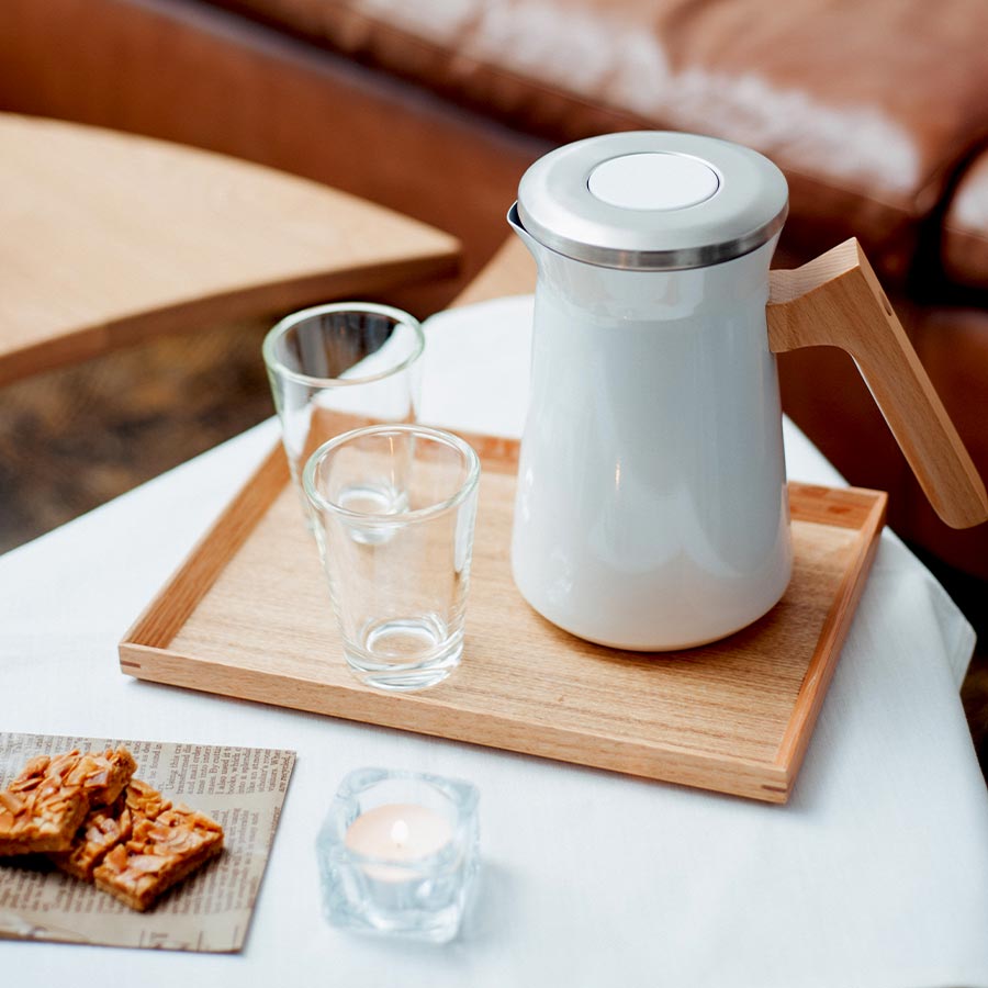 Hario Witte Stainless Thermal Pot Koffie Kenner