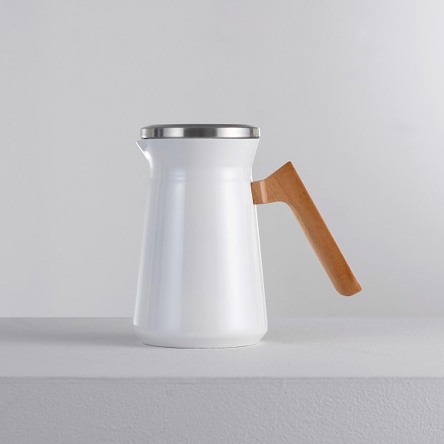 Hario Witte Stainless Thermal Pot Koffie Kenner