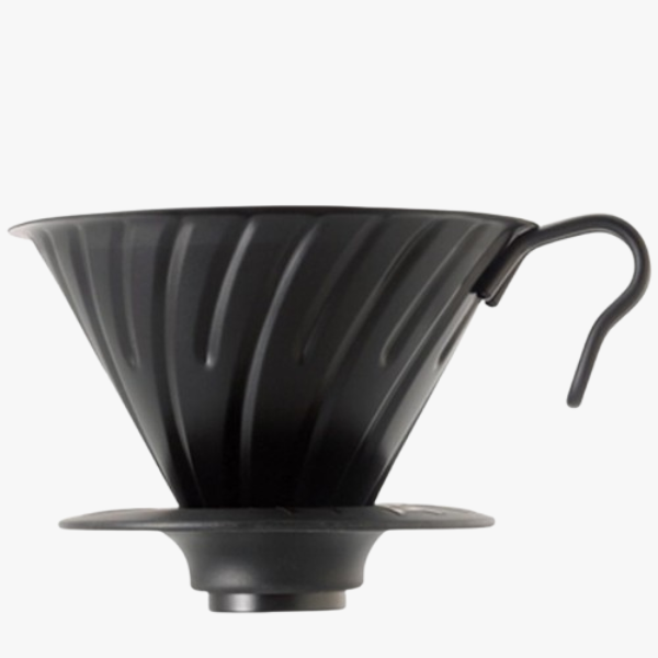 Hario V60 Metalen Dripper Mat Zwart Koffie Kenner