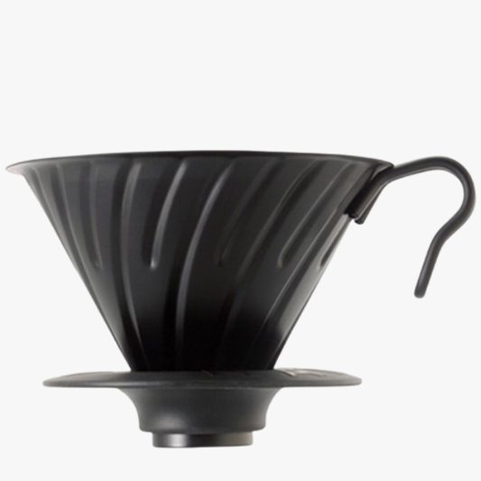 Hario V60 Metalen Dripper Mat Zwart Koffie Kenner