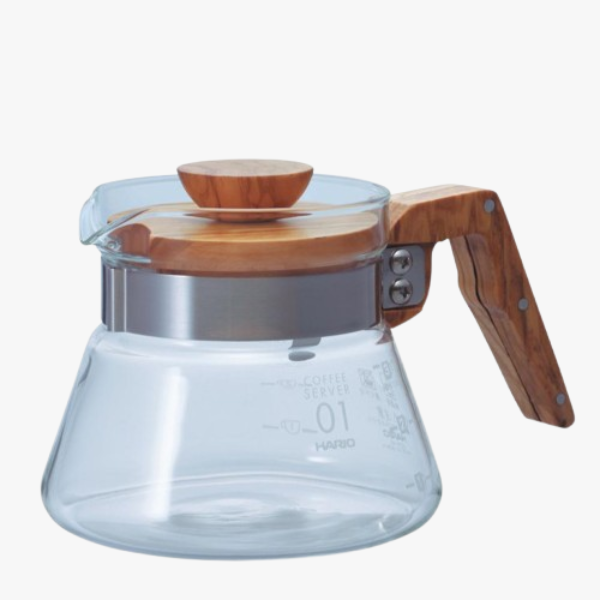 Hario Coffee Server met Olijfhouten Handgreep Koffie Kenner