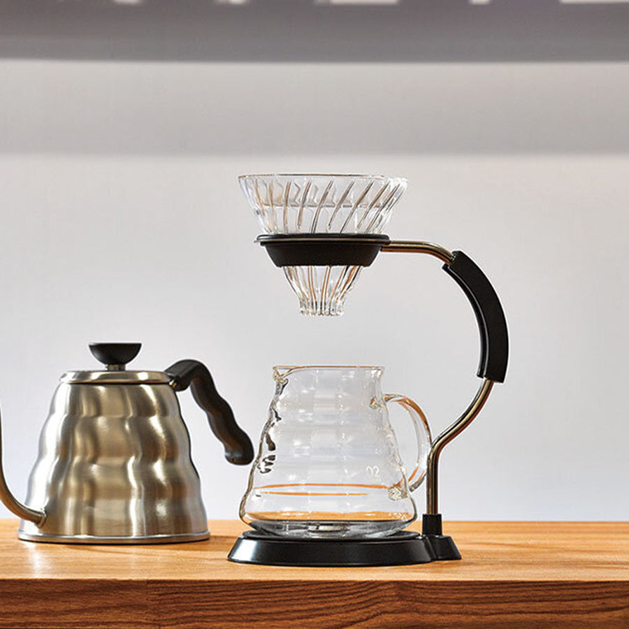 Hario V60 Arm Stand Glazen Druppelaarset 02 Koffie Kenner