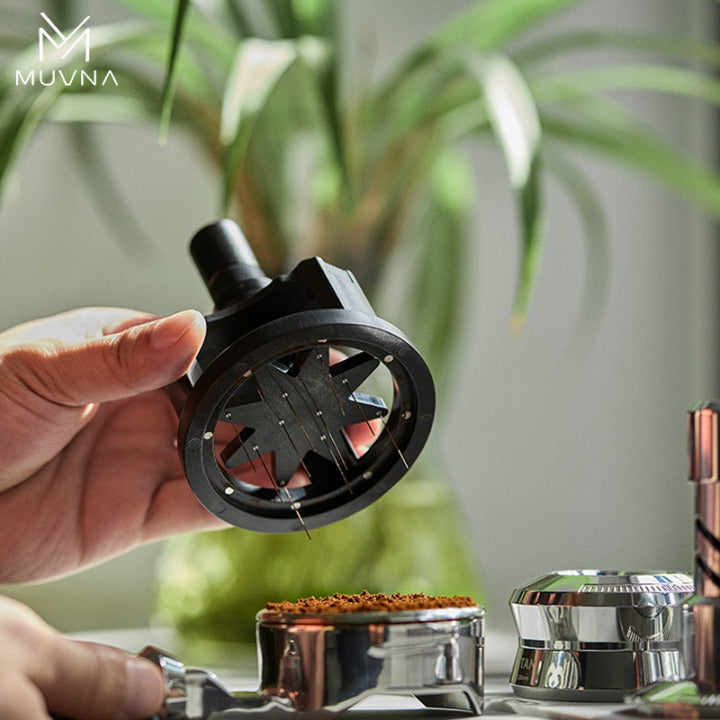 MUVNA - WDT Teemo Pro Naaldverdeler - zwart - 58 mm Koffie Kenner