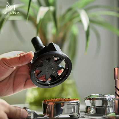 MUVNA - WDT Teemo Pro Naaldverdeler - zwart - 58 mm Koffie Kenner