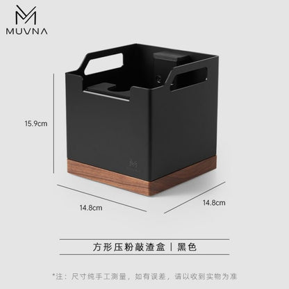 MUVNA - Vierkante klopbox - zwarte rozenhouten bodem Koffie Kenner