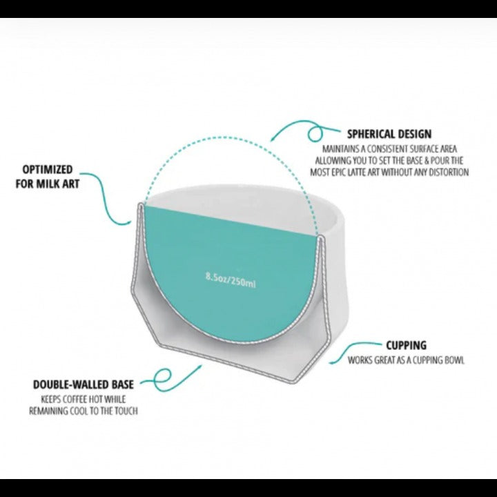 KRUVE - Cascade Espresso Double Walled Porcelain - Set van 2 (Wit/Zwart) Kruve