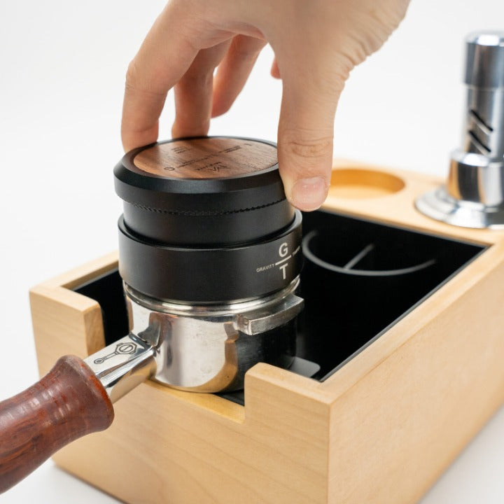 MUVNA - Multifunctionele klopbox + voet 58 mm - Canadese hard esdoorn Koffie Kenner