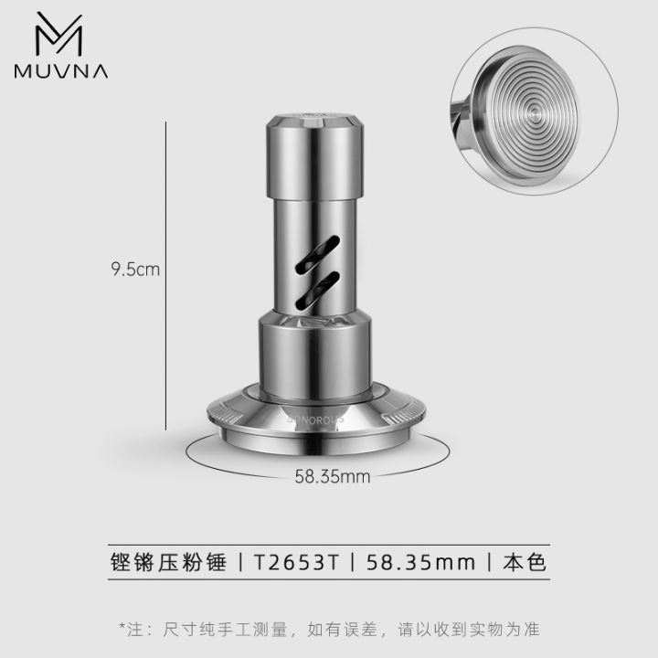 MUVNA Precision Chrome Tamper 58,35mm Koffie Kenner