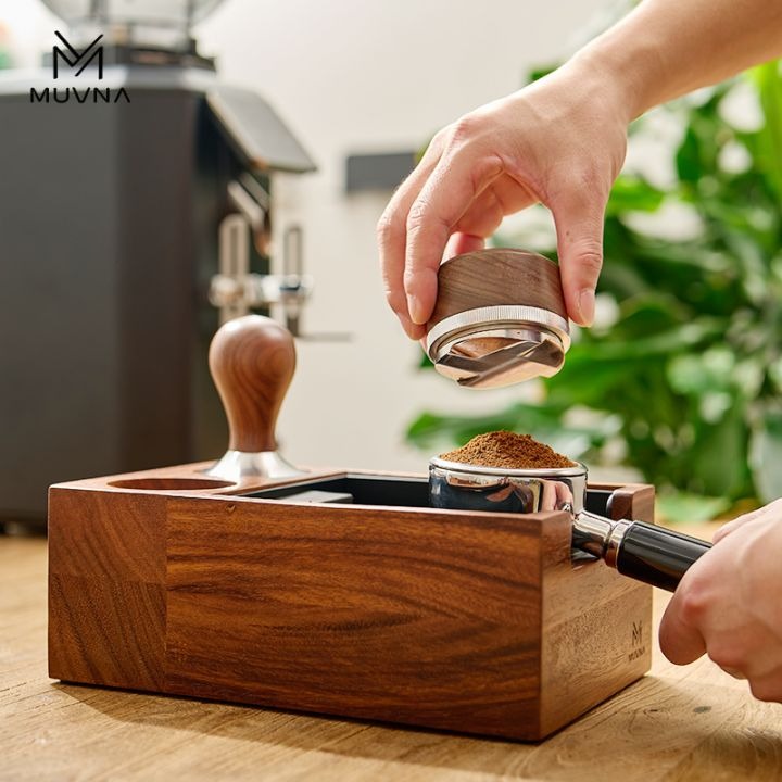 MUVNA - Multifunctionele klopbox + voet 58MM - Walnoot Koffie Kenner
