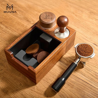 MUVNA - Multifunctionele klopbox + voet 58MM - Walnoot Koffie Kenner