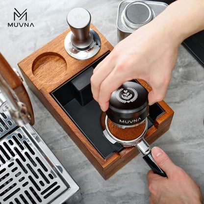 MUVNA - Multifunctionele klopbox + voet 58MM - Walnoot Koffie Kenner