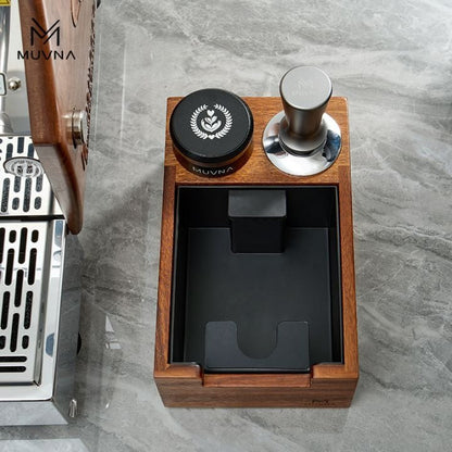 MUVNA - Multifunctionele klopbox + voet 58MM - Walnoot Koffie Kenner