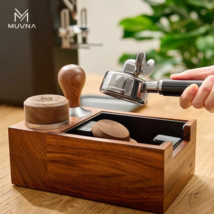 MUVNA - Multifunctionele klopbox + voet 58MM - Walnoot Koffie Kenner