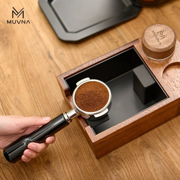 MUVNA - Multifunctionele klopbox + voet 58MM - Walnoot Koffie Kenner