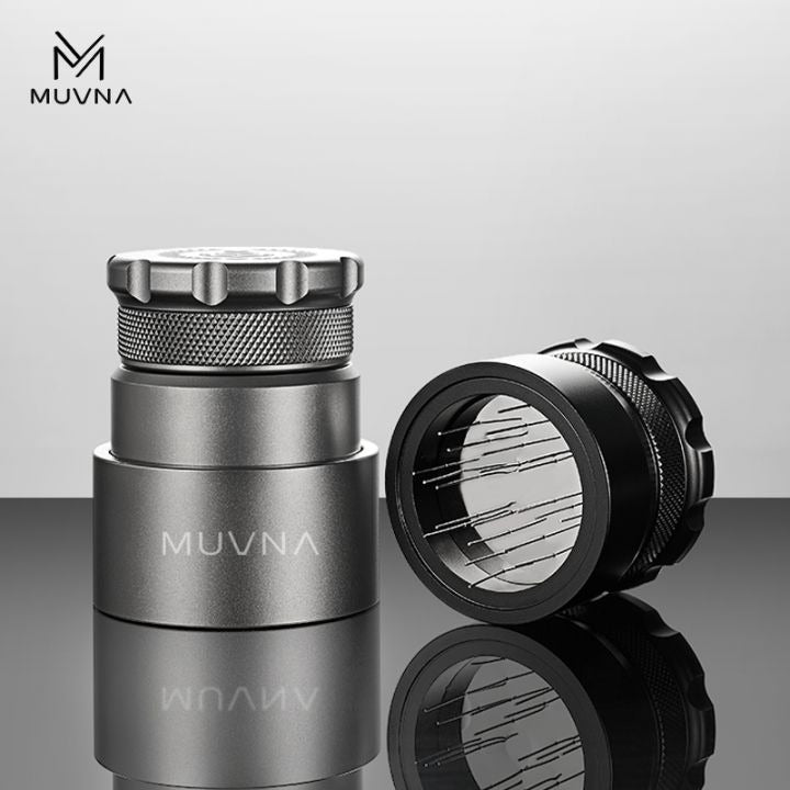 MUVNA WDT Naaldverdeler Derde Generatie met Basis - Zwart 58mm Koffie Kenner