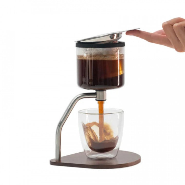 Joy Resolve Handmatige Koffie- en Theezetter – Rubberhout / Walnoot Basis Koffie Kenner